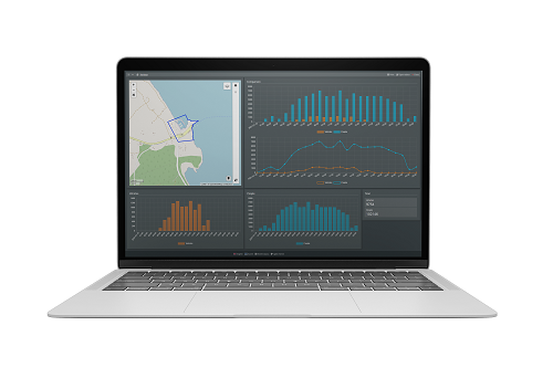 Example of the smart port dashboard on a laptop screen